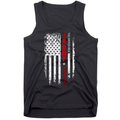 Donald Trump 2024 Take America Back American Flag Tank Top