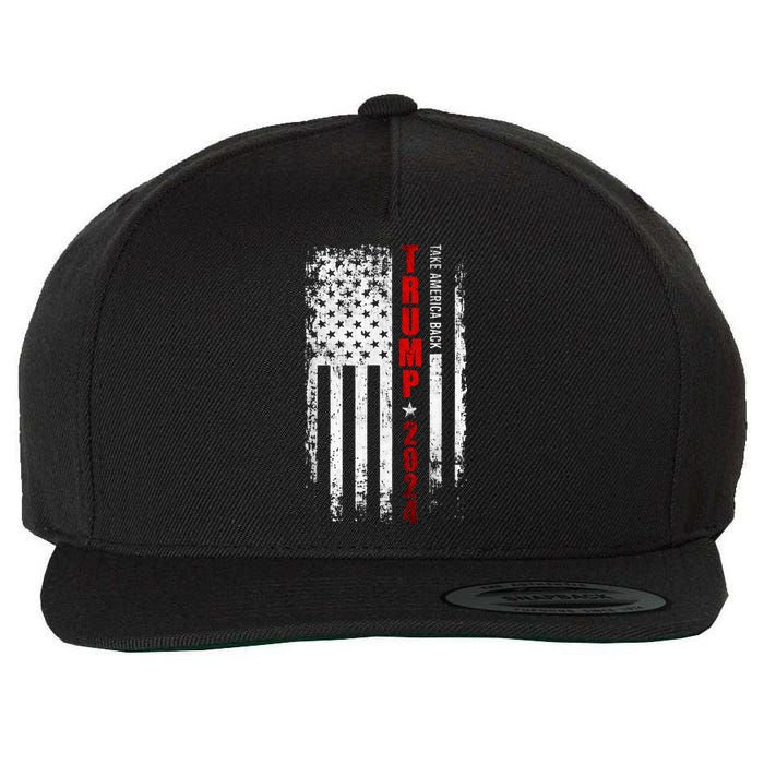 Donald Trump 2024 Take America Back American Flag Wool Snapback Cap