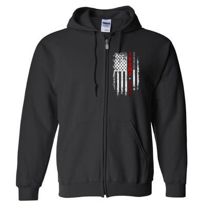 Donald Trump 2024 Take America Back American Flag Full Zip Hoodie