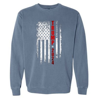 Donald Trump 2024 Take America Back American Flag Garment-Dyed Sweatshirt