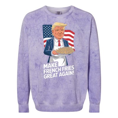 Donald Trump 2024 French Fry Make French Fries Great Again 2024 Magadonalds Colorblast Crewneck Sweatshirt