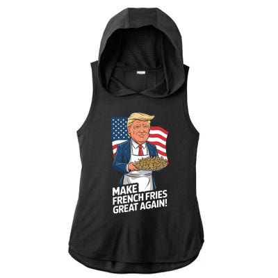 Donald Trump 2024 French Fry Make French Fries Great Again 2024 Magadonalds Ladies PosiCharge Tri-Blend Wicking Draft Hoodie Tank