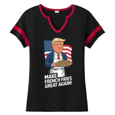 Donald Trump 2024 French Fry Make French Fries Great Again 2024 Magadonalds Ladies Halftime Notch Neck Tee