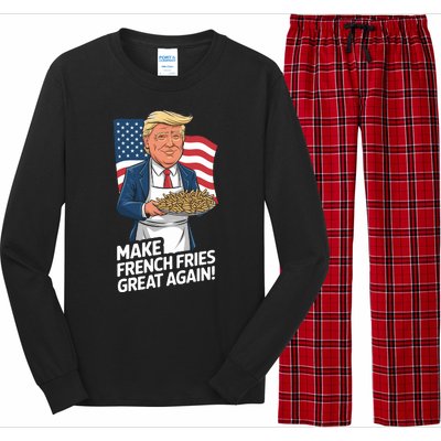 Donald Trump 2024 French Fry Make French Fries Great Again 2024 Magadonalds Long Sleeve Pajama Set