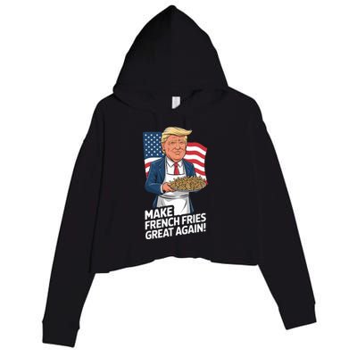 Donald Trump 2024 French Fry Make French Fries Great Again 2024 Magadonalds Crop Fleece Hoodie