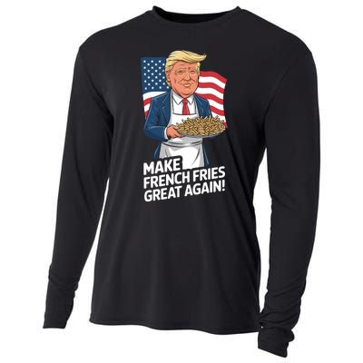 Donald Trump 2024 French Fry Make French Fries Great Again 2024 Magadonalds Cooling Performance Long Sleeve Crew