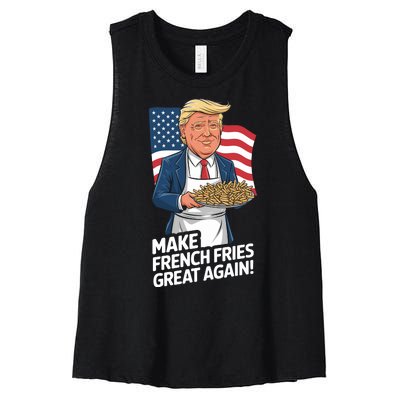 Donald Trump 2024 French Fry Make French Fries Great Again 2024 Magadonalds Women's Racerback Cropped Tank