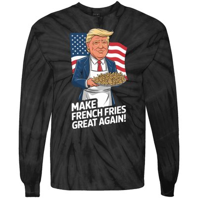 Donald Trump 2024 French Fry Make French Fries Great Again 2024 Magadonalds Tie-Dye Long Sleeve Shirt