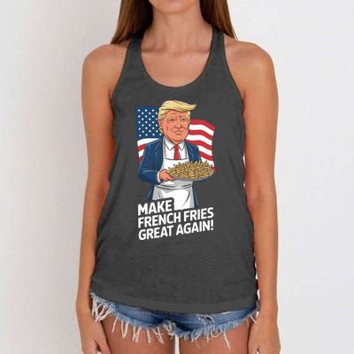 Donald Trump 2024 French Fry Make French Fries Great Again 2024 Magadonalds Women's Knotted Racerback Tank