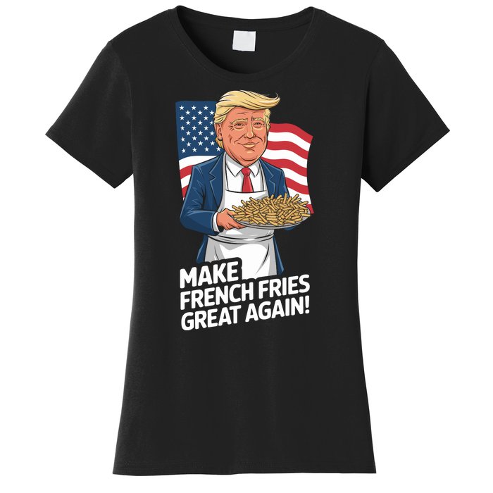 Donald Trump 2024 French Fry Make French Fries Great Again 2024 Magadonalds Women's T-Shirt