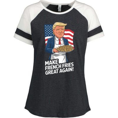 Donald Trump 2024 French Fry Make French Fries Great Again 2024 Magadonalds Enza Ladies Jersey Colorblock Tee