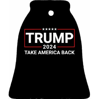 Donald Trump 2024 Take America Back Election The Return Ceramic Bell Ornament