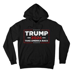 Donald Trump 2024 Take America Back American Flag Hoodie