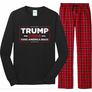 Donald Trump 2024 Take America Back American Flag Long Sleeve Pajama Set