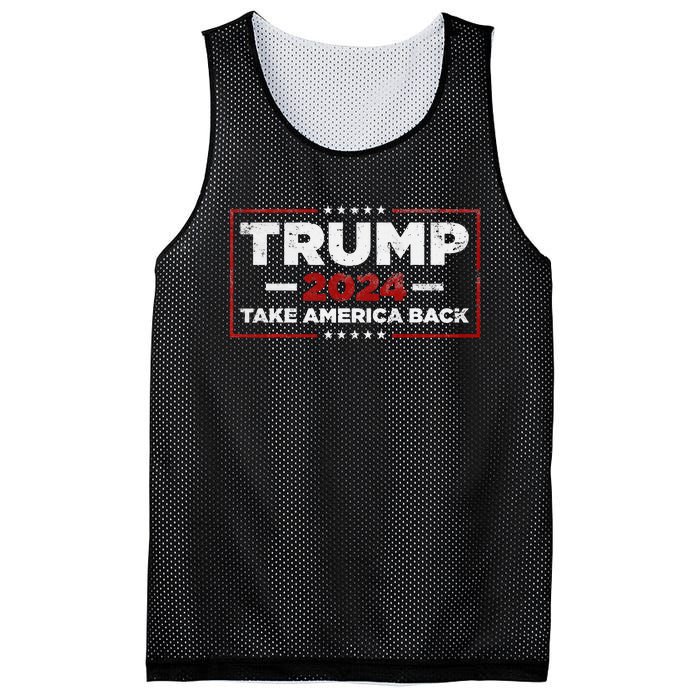 Donald Trump 2024 Take America Back American Flag Mesh Reversible Basketball Jersey Tank