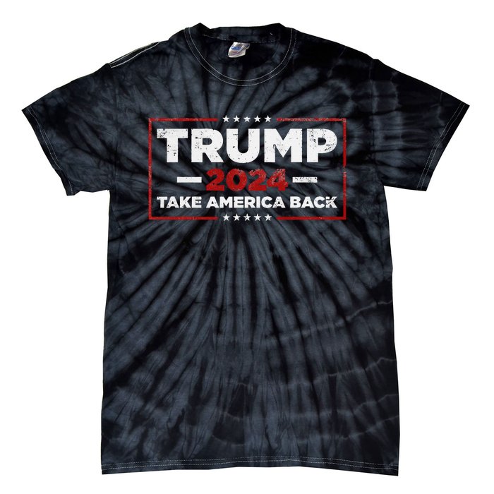 Donald Trump 2024 Take America Back American Flag Tie-Dye T-Shirt