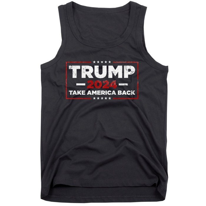 Donald Trump 2024 Take America Back American Flag Tank Top