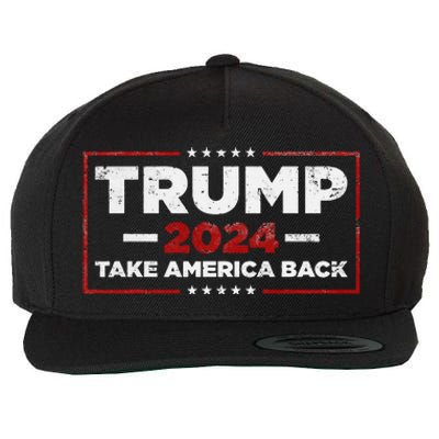 Donald Trump 2024 Take America Back American Flag Wool Snapback Cap