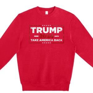 Donald Trump 2024 Take America Back American Flag Premium Crewneck Sweatshirt