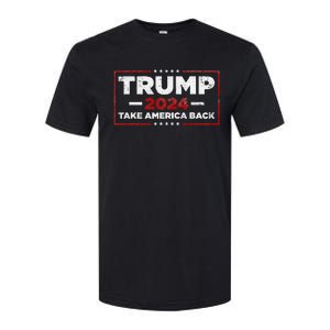 Donald Trump 2024 Take America Back American Flag Softstyle CVC T-Shirt