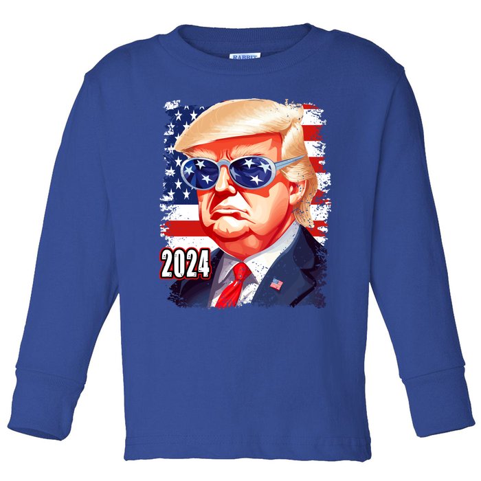 Donald Trump 2024 Elections Gift Toddler Long Sleeve Shirt