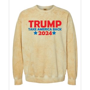 Donald Trump 2024 Take America Back Donald Trump 2024 Colorblast Crewneck Sweatshirt