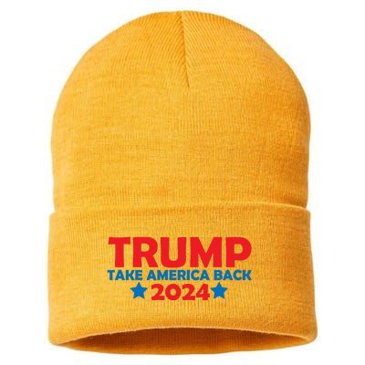 Donald Trump 2024 Take America Back Donald Trump 2024 Sustainable Knit Beanie