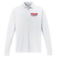 Donald Trump 2024 Take America Back Donald Trump 2024 Performance Long Sleeve Polo