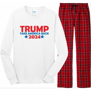 Donald Trump 2024 Take America Back Donald Trump 2024 Long Sleeve Pajama Set