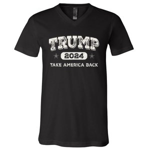 Donald Trump 2024 Take America Back Election The Return V-Neck T-Shirt