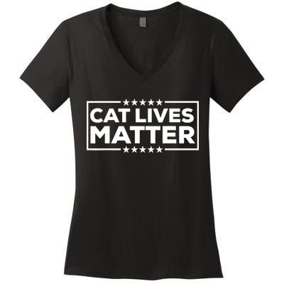 Donald Trump 2024 Cats Cat Lives Matter Trump Women's V-Neck T-Shirt