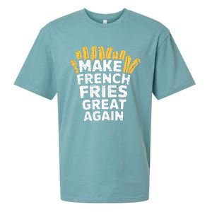 Donald Trump 2024 French Fry Make French Fries Great Again Sueded Cloud Jersey T-Shirt