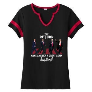 Donald Trump 2024 Take America Back Election The Return Ladies Halftime Notch Neck Tee