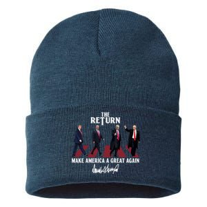 Donald Trump 2024 Take America Back Election The Return Sustainable Knit Beanie