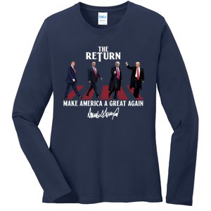 Donald Trump 2024 Take America Back Election The Return Ladies Long Sleeve Shirt