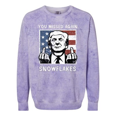 Donald Trump 2024 Missed Me Funny Conservative Colorblast Crewneck Sweatshirt