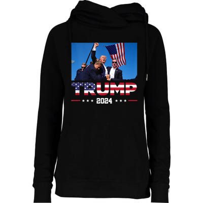 Donald Trump 2024 Survived Shooting At Election Rally Womens Funnel Neck Pullover Hood