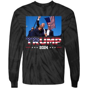 Donald Trump 2024 Survived Shooting At Election Rally Tie-Dye Long Sleeve Shirt