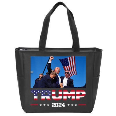 Donald Trump 2024 Survived Shooting At Election Rally Zip Tote Bag