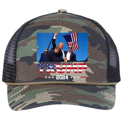 Donald Trump 2024 Survived Shooting At Election Rally Retro Rope Trucker Hat Cap