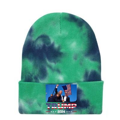 Donald Trump 2024 Survived Shooting At Election Rally Tie Dye 12in Knit Beanie