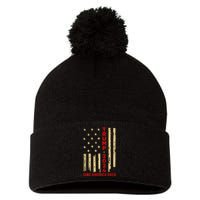 Donald Trump 2024 Take America Back American Flag Pom Pom 12in Knit Beanie