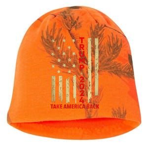 Donald Trump 2024 Take America Back American Flag Kati - Camo Knit Beanie