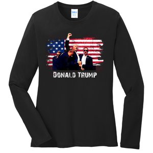 Donal Trump 2024 | LetS Stand With Donald Trump Ladies Long Sleeve Shirt