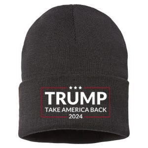 Donald Trump 2024 Take America Back USA United States Sustainable Knit Beanie