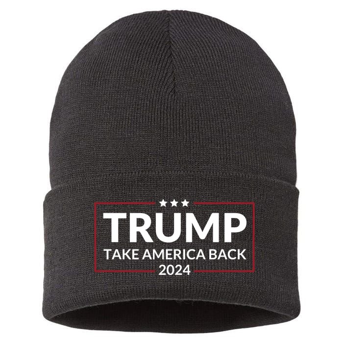 Donald Trump 2024 Take America Back USA United States Sustainable Knit Beanie