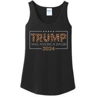 Donald Trump 2024 Take America Back Leopard Print Gift Women Ladies Essential Tank