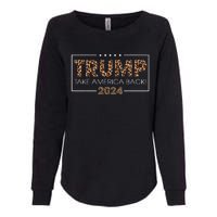 Donald Trump 2024 Take America Back Leopard Print Gift Women Womens California Wash Sweatshirt