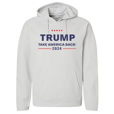 Donald Trump 2024 Take America Back Election The Return Performance Fleece Hoodie