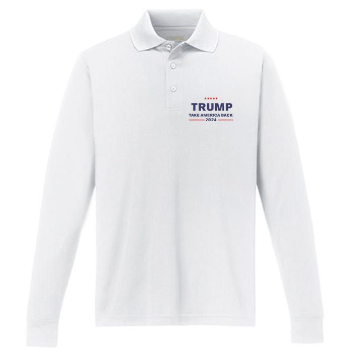 Donald Trump 2024 Take America Back Election The Return Performance Long Sleeve Polo